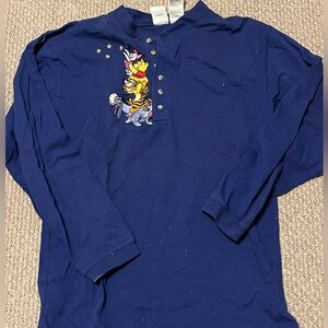 Vintage Disney Store Winnie the Pooh longsleeve Henley shirt